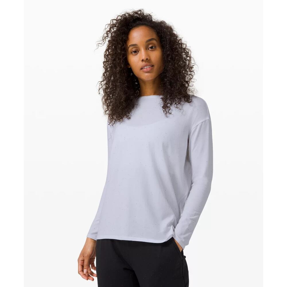 Lululemon Back in Action Long Sleeve Top Women's Lavender Boat Neck